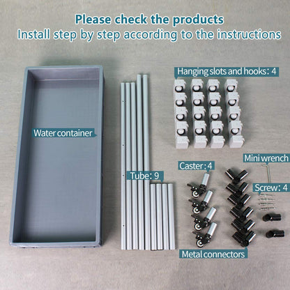 QTJH broom and mop holder put wet mops movable Commercial mop rack cleaning tool cart storage for garden garage organizer mop drain rack
