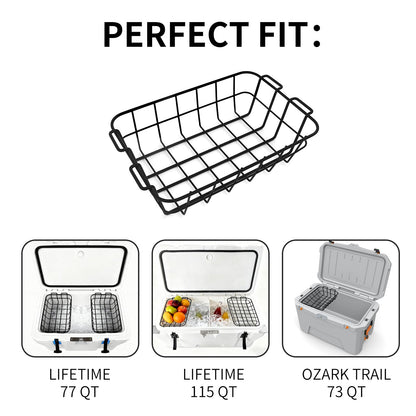 14.45" Cooler Basket,Cooler Basket Compatible with Lifetime 77 Qt, 115 Qt, Ozark Trail 73 Quart Ice Chest, Coolers Accessories for Lifetime and Ozark Trail - Keep Food Dry & Organized.(1-Pack)
