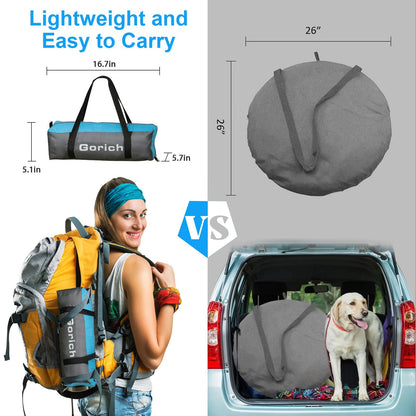Gorich Beach Tent Sun Shelter with UPF50+ UV Protection for 1-2/3/4-5/6-7 Person, Lightweight & Portable Beach Shade Canopy with 2 Zippered Doors, Easy Setup Family Beach Umbrella