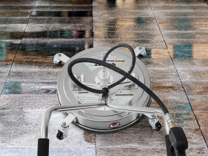 PWACCS 20" Pressure Washer Surface Cleaner, Stainless Steel Power Wash Surface Washer with Dual Handle & 4 Wheels, 4500 PSI Pressure Washer Scrubber for Cleaning Concrete, Cement, Patios and Driveways