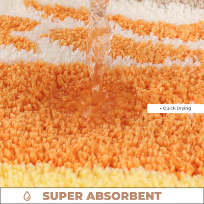 Cute Beach Bath Rug Super Absorbent Non Slip Modern Bathroom Mat Machine Washable Fluffy Carpet for Tub, Shower and Bedroom (Pink Beach, 23"x16")