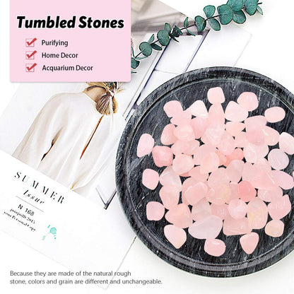 Hilitchi 1lb Bulk Large Natural Tumbled Polished Brazilian Stones Gemstone Healing Crystals Quartz for Wicca, Reiki, and Energy Crystal Healing (Rose Quartz about 1lb/450g/16oz/bag)