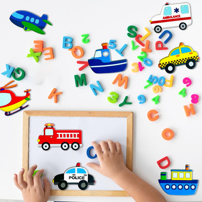 QZCPGP Fridge Magnets for Toddlers,Transportation Refrigerator Magnets for Kids,Car Boat Aircraft Vehicle Fridge Magnetic,Baby Learning Magnet Educational Toys Gift for Whiteboard