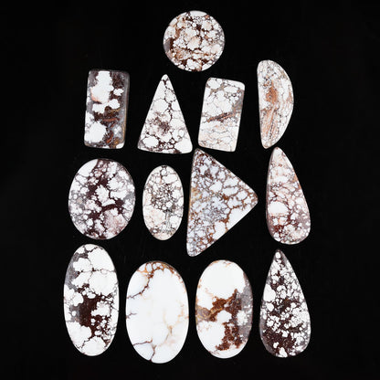 GemSymphony 100 Carat Natural Wild Horse Jasper Gemstone Cabochon Lot Mixed Shapes – 5 to 6 pcs Hand Polished Crystal Stones for Jewelry Making Supply, Healing, Reiki, Craft Supplies, Unique Cab Set for Wire Wrapping & Collectors (10-20 mm)