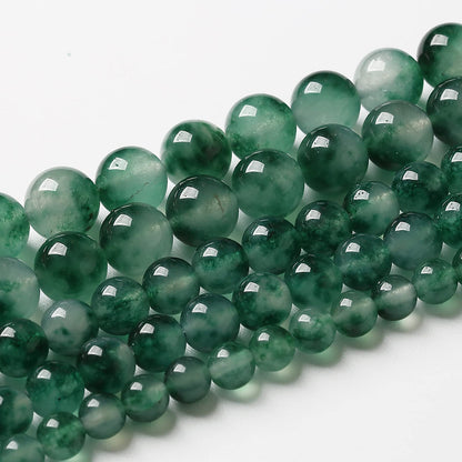 60pcs 6mm Natural Water Grass Jades Chalcedony Beads Round Loose Beads for Jewelry Making DIY Bracelets Crystal Energy Healing Power Stone (6mm, Water Grass Jade Beads)