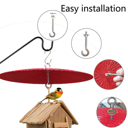 13" Bird Feeder Baffle, Metal Hummingbird Feeder Rain Guard, Metal Hanging Baffle Weather Guard Cover for Outside