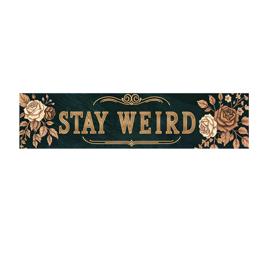 CraftBliss 5D Large Diamond Painting Kit, Stay Weird Retro Floral Long Wall Art, 30x80cm (12x32 inch) Horizontal Diamond Art for Adults, Vintage Flower Gem Art for Living Room Bedroom Home Decor