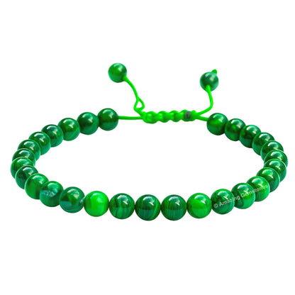 Amazing Gemstone Malachite Bracelet for Women Men's Gifts - Protection Healing Crystal Bracelet - 6mm Gemstones Beaded Adjustable Bracelet Pulseras Para Hombres Mujer Stocking Stuffers