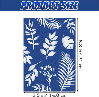 LIGHOON 60 PCS Cyanotype Sun Print Kit, A5 Sensitive Solar Art Paper Kit with 20 Pcs Leaf Sticker for DIY Arts Crafts Projects