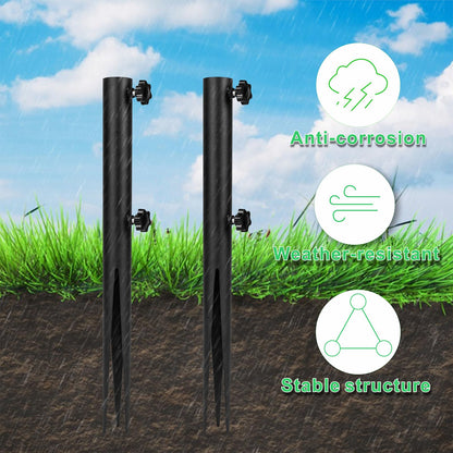 KSWLOR Flag Pole Ground Stake, Heavy Duty Flag Pole Holder, Outdoor Light Stakes for Torch Stand, Ground Outdoor Banner Stakes Fits Poles with 1 Inch, for Garden Lawn