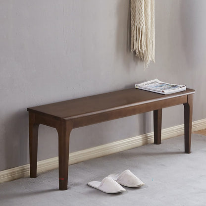 Wilk Wooden Entryway Bench, 47’’ Indoor End of Bed Bench, 100% Solid Oak Wood (Brown)
