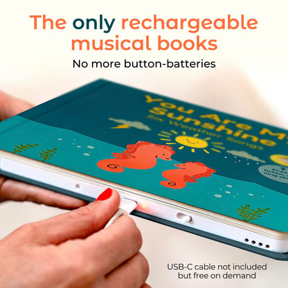 Cali's Books You are My Sunshine Music Book Toddlers 1-3 Years Old - Nursery Rhymes Musical Book, Headphone Jack, Interactive Baby Sound Book