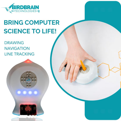 BirdBrain Finch Robot 2.0 with Microbit - STEM Coding Robot Toy for Kids & Adults - Learn Python & 8 Coding Languages - Programmable Robotics Kit - Remote Control & App Controlled | Ages 5-16
