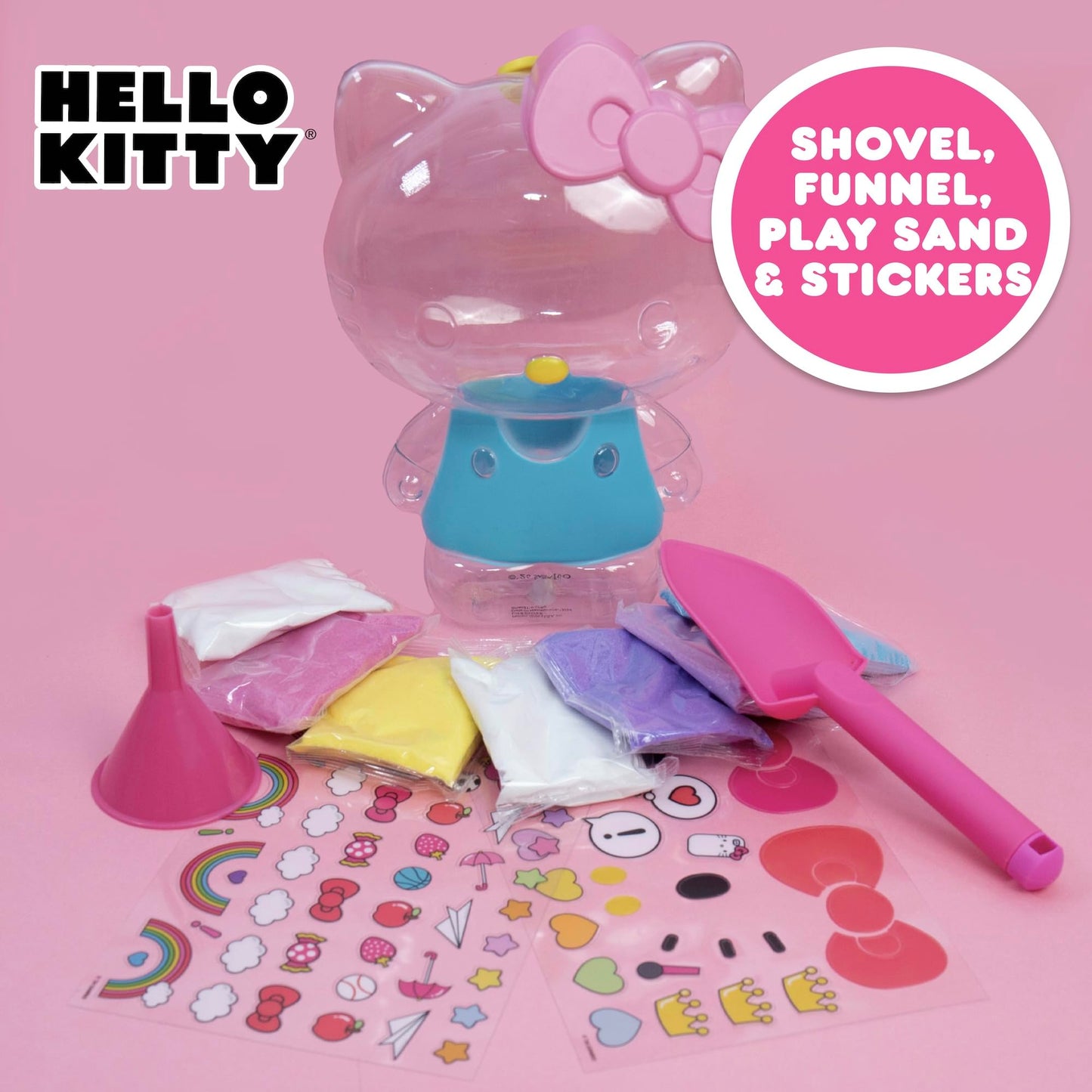Hello Kitty Activity Doll, Reusable Hello Kitty Toys, Fill with Sand Art or Water, Includes Waterproof Doll, Shovel and Funnel, Sensory Toys for Kids, Great Toddler Activities, Toddler Travel Toys
