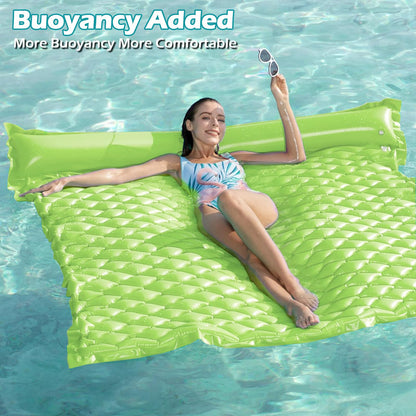 Jasonwell Floating Mat Pool Floats - Giant Inflatable Pool Float Lake Raft Lounge Floating Water Mat for Swimming Pool Floatie Lounger Beach Pool Party Toy for Adults & Kids (CH, XL)