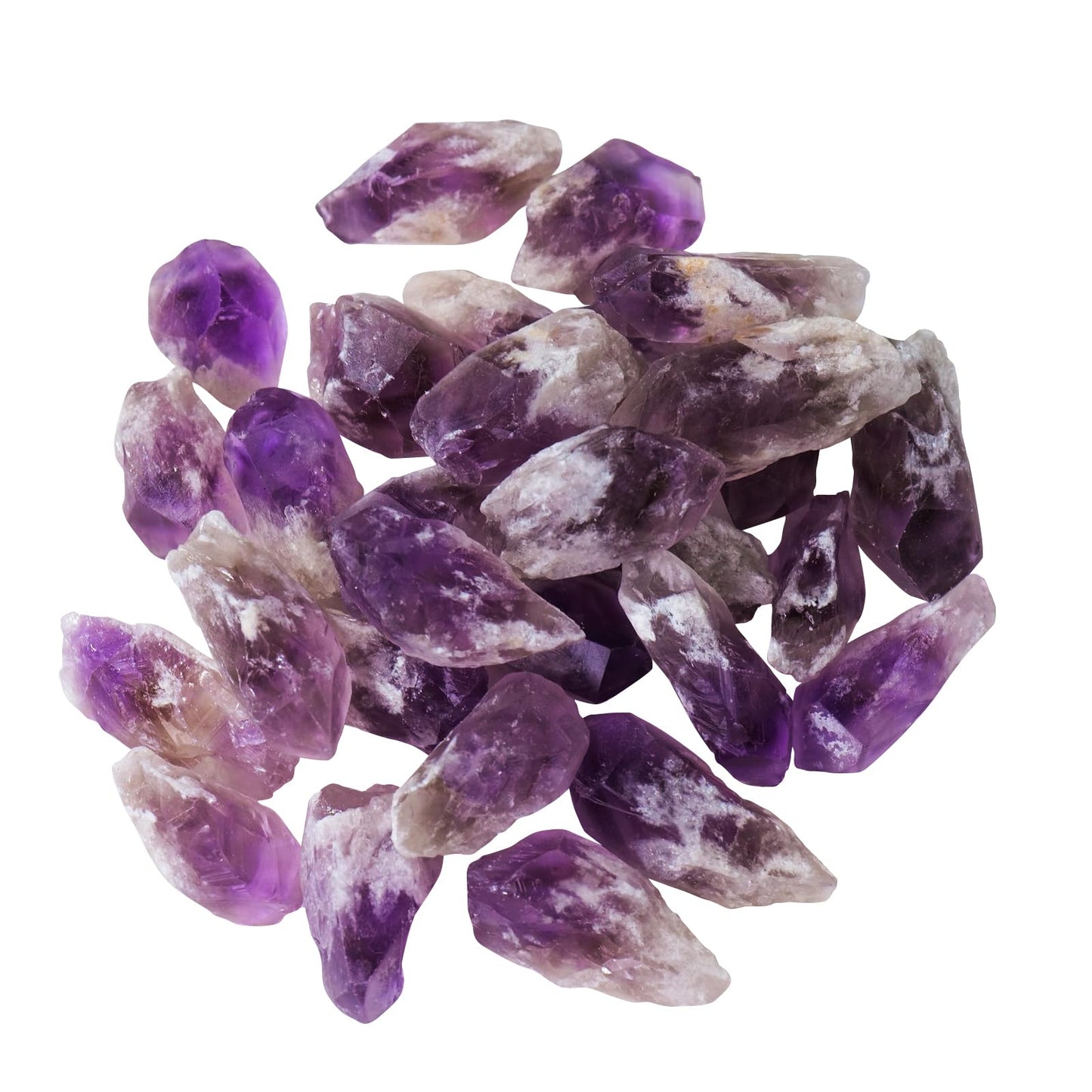Apengshi 1/2 lb(230g) Natural Amethyst Crystal Points Irregular Rough Crystal Stone Raw Crystal Gemstones Bulk Chakra Stones Meditation Reiki Collect Handmade DIY
