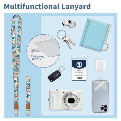 Mavellin Lanyard Wallet with Id Badge Holder, Sea Turtle RFID Small Keychain Wallet Women Wristlet, Cute Zipper Credit Card Holder Phone Wrist Neck Strap for Key Name Tag, Teacher Student Office Gifts