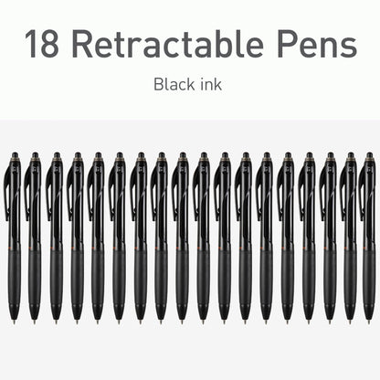 Pentonic BR-T Retractable Ballpoint Pens, 18 Count, Black Ink, 0.7 mm Fine Point, Smooth Writing For Journaling, Office & School (PEN12124)