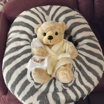 Ganz Get Well Soon Teddy Bear | Feel Better Gifts for Women, Men, Kids, Boys & Girls | Plush Bear for Recovery, Hospital Stay, Surgery Get Well Gift | Cream Robe