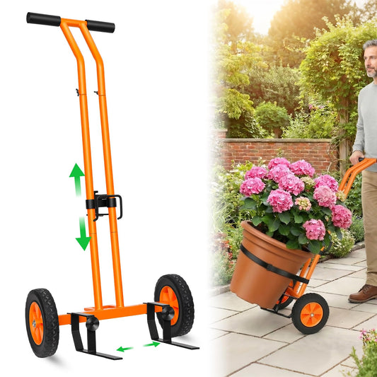 Plant Dolly,Plant Caddy With Wheels,Cart With Adjustable Grabbing Arm For Garden Plant Pot Mover Trolley Cart With Strap, For Indoor & Outdoor, 200 Lbs Weight Capacity, Enhanced And Upgraded Version