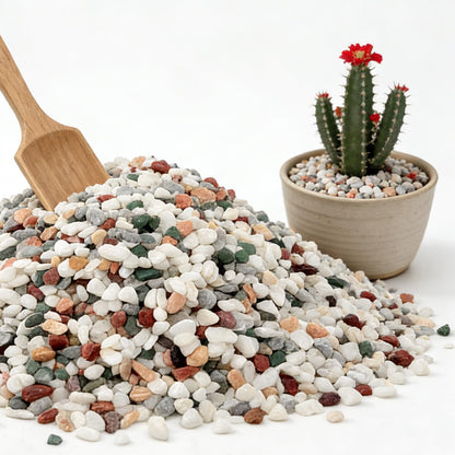 1/8 Inch Natural Aquarium Gravel, Small Pebbles for Fish Tank, Indoor Plants & Succulents, Mixed Color Mini River Rocks for Drainage, Terrarium, Top Dressing & Vase Filler, 12 lb