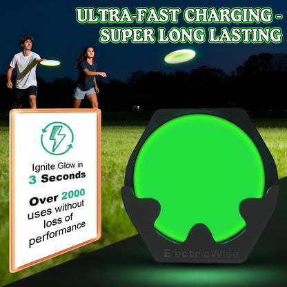 ElectricWise Disc Golf Glow Charger, Fast LED Charging Stand for Glow Discs, Portable UV Light Station Accessory for Night Play, Outdoor Practice, Backyard Fun and Tournament Games(Black)