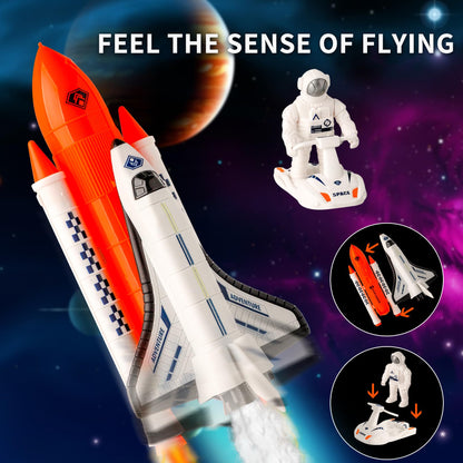 Wbzle Space Exploration Shuttle Toys, Space Explorer Toy Kit, Include Signal Receivers, Satellites, Astronaut, Space Scooter, Space Toys Gift for Exploring Boys and Girls