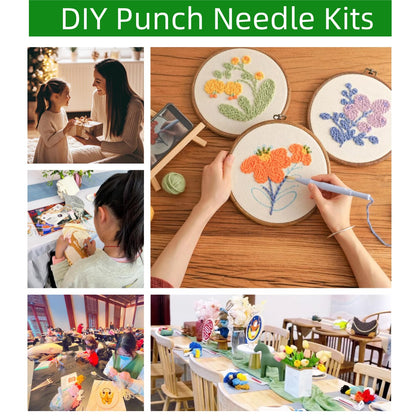 DIY Punch Needle Kits for Beginners Cute Maltese Dog with Hoop Punch Needle Starter Craft Embroidery Set Easy for Adults and Children Festival Gift and Decoration 20x20cm-3