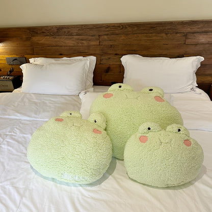 DXDE4U Frog Plush Pillow, Adorable Frog Stuffed Animal (15 * 14 inch), Home Cushion Decoration Plush Hugging Pillow Frog Toy Birthday Xmas Travel Gift for Kids Adults Girls Boys