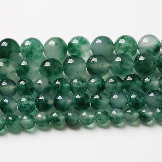 60pcs 6mm Natural Water Grass Jades Chalcedony Beads Round Loose Beads for Jewelry Making DIY Bracelets Crystal Energy Healing Power Stone (6mm, Water Grass Jade Beads)