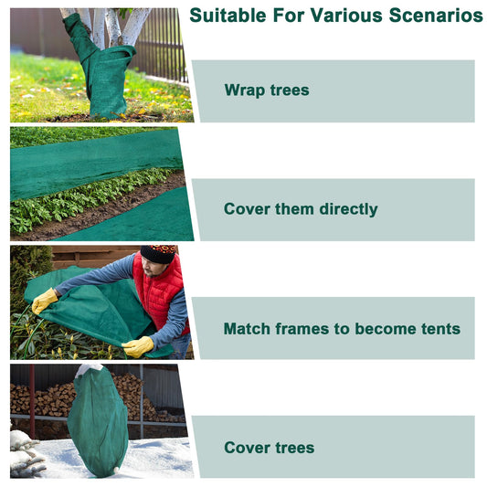 NNG 10x50ft Plant Covers Freeze Protection Frost Blankets 1.35oz/yd² Non-Woven Fabric Floating Row Cover Plant Blanket Protector Garden Winterize for Winter Outdoor Plants,Vegetables