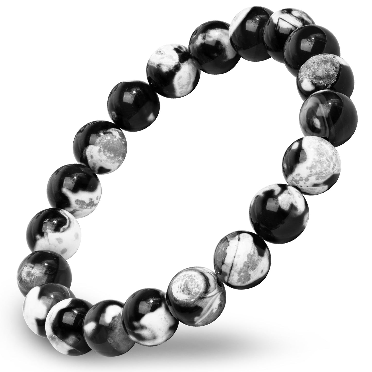 Conscious Items Exotic Orca Agate Bracelet of Deep Healing, Gray Blue White Agate Stress Bracelet for Calm, Inner Peace, & Confidence, Rare Madagascar Healing Stone Bracelets for Women & Men