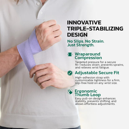 Adjustable Wrist Brace for Pain Relief, Carpal Tunnel & Tendonitis Support – Ergonomic Compression, Breathable & Anti-Slip Design, Fits Left & Right Hand, Ideal for Sports, Gaming & Office Use 2pcs