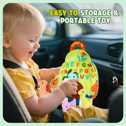 FREYBLI Baby Toys 6-12 Months - Soft Dinosaur Egg Toy with Rattle, Crinkle Paper, Squeaker, Mirror - 6 Month Old Baby Toys Boy Girl Gifts, Baby Sensory Montessori Toys for 6 Month Old Infant Toys