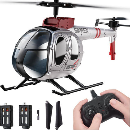 SIMREX RC Helicopter Toy for Kids & Beginners – Altitude Hold, 2 Speeds, Rechargeable with 2 Batteries, Indoor/Outdoor Hands-on Play, Ideal Gift for Boys Girls