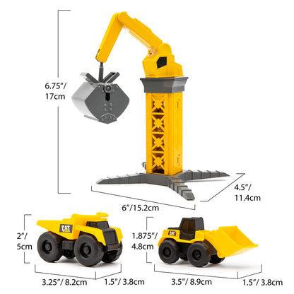 CAT Construction Toys Little Machines Ground Crew Playset with Insta-Dirt - Sensory Toys for Kids Ages 3 and Up - 15X Fast-Growing Dirt Compound & 2 Vehicles - Ideal Gift for Boys & Girls