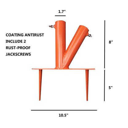 Steel Parasol Holder with 2 Positions for Park, Patio, Beach