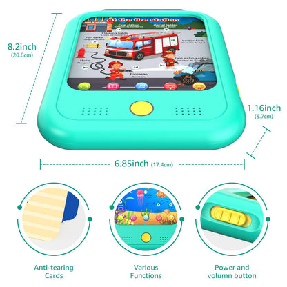 Kids Learning Tablet Educational Learning Pad for Toddlers 2-5 to Learn Alphabets, Numbers, Foods, Time, Music, Vehicles, Tablet Toy for Toddlers Ages 2 3 4 5 6 Years Old