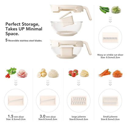 Genicook Salad Chopper with Bowl, Vegetable Chopper for Salad Prep, 8.5 Cup Glass Bowl, Food Chopper for Kitchen, Onion Chopper, BPA-Free & Dishwasher Safe, Easy Meal Prep Tool