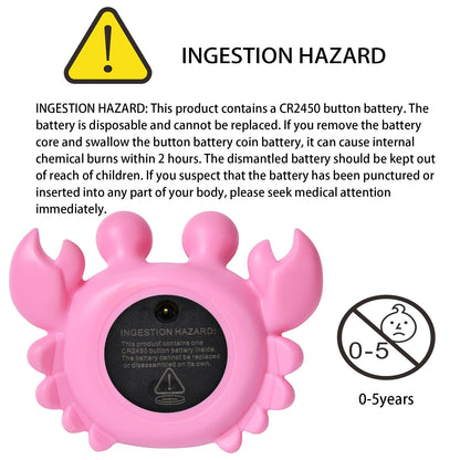 Baby Bath Thermometer Crab Toy - Digital Floating Water Thermometer with LED Display & Color Alerts for Infants, Cute Bath Tub Sensor & Safe Bath Time Essential Toy