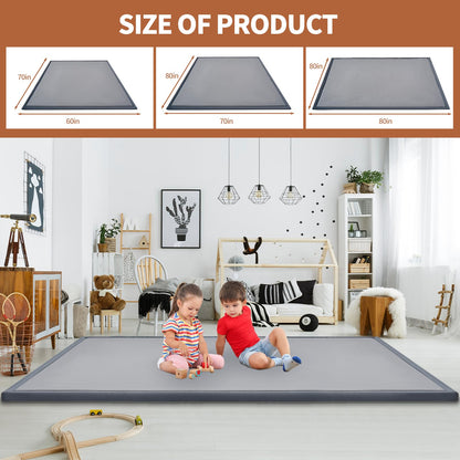 Baby Play Mat for Floor - 1.4" Thick Memory Foam Rug, 70"x59" Playpen Tummy Time Mat, Soft Velvet Nursery Rug, Large Padded Crawling Mats, Cushioned Pads for Playroom Toddlers, Infants, Yoga, Tatami