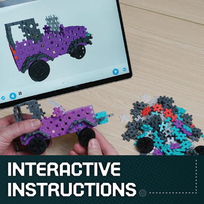 Mechanicals - Off-Road Renegades Purple - 300 Pieces STEM/STEAM Interlocking Connecting Building + Construction Toy, for Open + Imaginative Play Kids Ages 6+