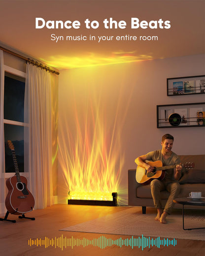 RGB Led Light for Wall Decor, Ambient Lighting for Bedroom, Mood Lighting for Living Room, Ocean Wave Light Projector Light for Game Room