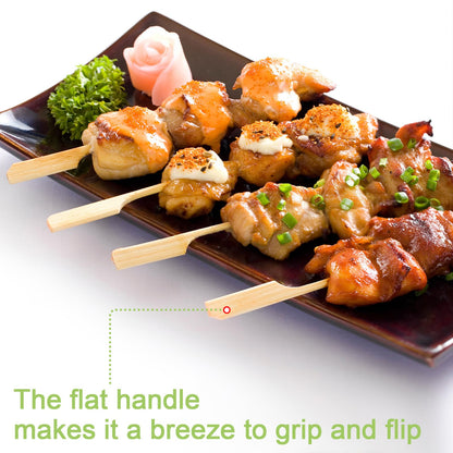 1200 Pieces Bamboo Appetizer Skewers 4.7 Inch, Cocktail Picks Fancy Toothpicks for Appetizers, Flat Wooden Cocktail Skewers Sticks for Party Food Drinks Fruit BBQ, Charcuterie Boards Accessories