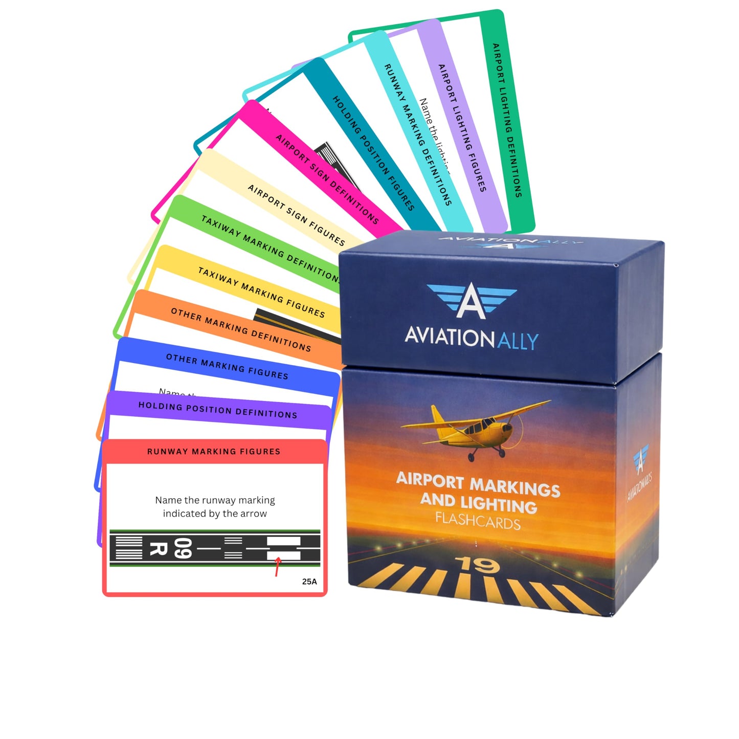 Airport Markings and Lighting Flashcards | 215+ Flashcards for Pilots, Students, & Instructors | Covering Runway, Taxiway, and Airport Signs, Markings, Figures, and Lighting