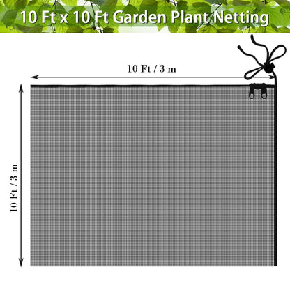 Fruit Tree Netting Covers with Zipper to Protect from Squirrels and Birds Large Netting for Fruit Trees Net Protection, Black, 10' x 10', 1 Pack