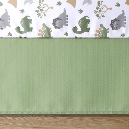 The Peanutshell 3 Piece Baby Crib Bedding Set for Boys - Newborn, Infant & Toddler Nursery Bed Set Decor with Fitted Crib Sheet, Dust Ruffle Comforter - Dinosaur Dreams