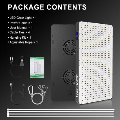 FOXGARDEN 1000W LED Full Spectrum 2×2ft Coverage Grow Light for Indoor Plants, 680PCS LEDs, Dual Built-in Fans, Daisy Chain Function, Veg & Bloom Dual Mode, Ideal for Seed Starting