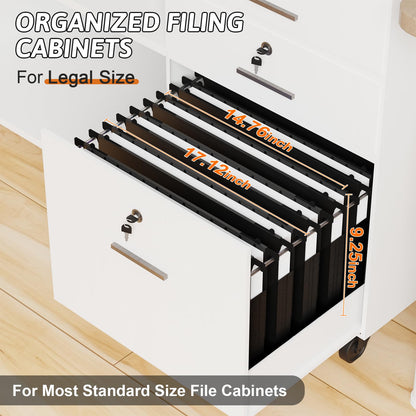 NORDUN Plastic Legal Size Hanging File Folders,Heavy Duty 1 Inch Expansion,12 Pack Reinforced Black Legal Hanging Folders Expandable,Adjustable Tabs,File Cabinet Folders for Bulky Files