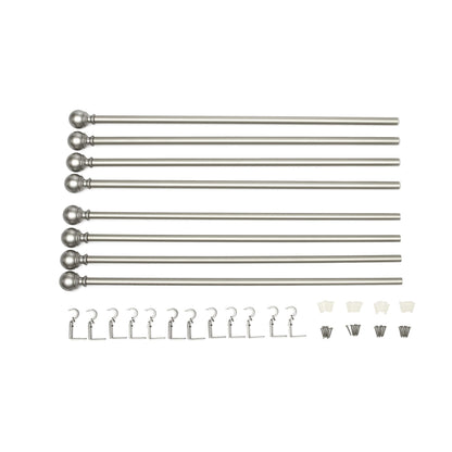 Amazon Basics Sturdy Adjustable Curtain Rod for Windows with Round Finials, Easy Installation, 1-Inch Rod, 36" to 72", Nickel, 1-Pack
